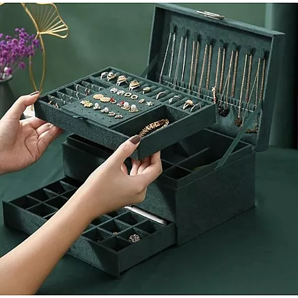 Juvelierizstrādājumu Organizators Bižutērijas Rotaslietu Uzglabāšanas Kaste Lāde,...