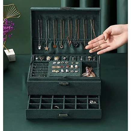 Juvelierizstrādājumu Organizators Bižutērijas Rotaslietu Uzglabāšanas Kaste Lāde,...