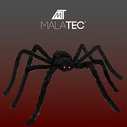 Гигантский паук 90 см - черное волосатое украшение для Хэллоуина с красными глазами и регулируемыми ногами - идеально подходит для страшной вечеринки, костюма, реквизита или гаджета для фильма, легкий и прочный