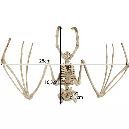Интерактивный большой скелет летучей мыши - подвесное украшение на Хэллоуин с подвижной головой и челюстями