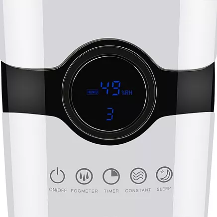 Тихий ультразвуковой увлажнитель воздуха с ионизатором, функцией ароматерапии и ночной подсветкой LED - низкое энергопотребление, чувствительная сенсорная панель, емкость 4 л с 3 ароматическими маслами