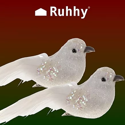 Christmas tree baubles - birds 2 pcs. Ruhhy 22338