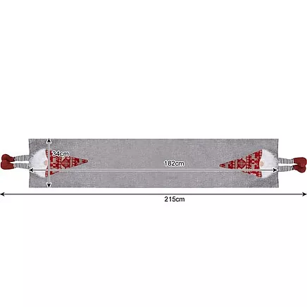 Праздничные рождественские столовые дорожки из слонов - легкая чистка, 2 дизайна, защита поверхности - серый, красный, белый полиэстер