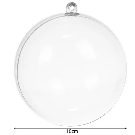Caurspīdīgas akrila bumbas dekorēšanai Ruhhy 22277, 10 cm, 10 gab.
