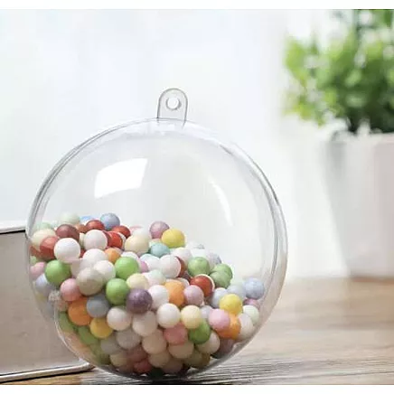 Caurspīdīgas akrila bumbas dekorēšanai Ruhhy 22277, 10 cm, 10 gab.