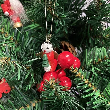 Koka eglīšu rotājumi 30 gab., sarkani