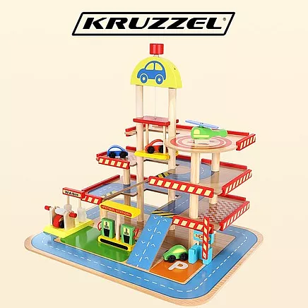 Rotaļu Koka Autostāvvieta Garāža 22446