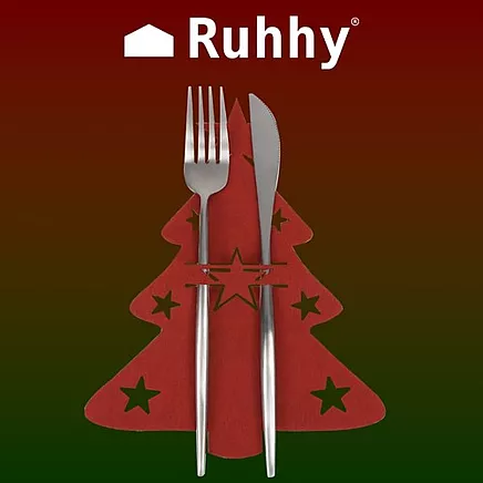 Cutlery case - Christmas trees 12 pcs. Ruhhy 22304
