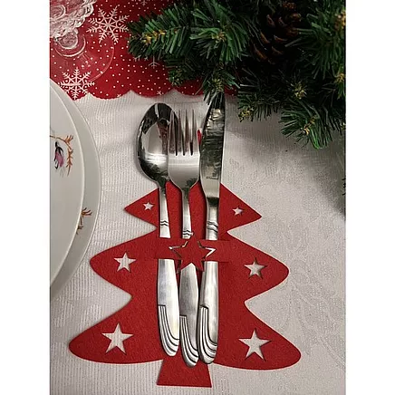 Cutlery case - Christmas trees 12 pcs. Ruhhy 22304