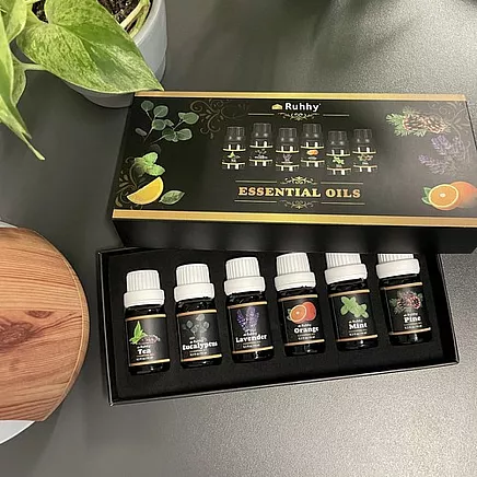 Ēterisko Eļļu Komplekts Aromaterapijai, 6x10ml