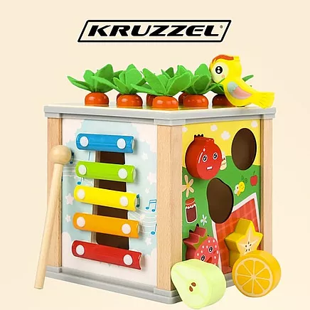 Wooden educational cube - Kruzzel sorter 22566