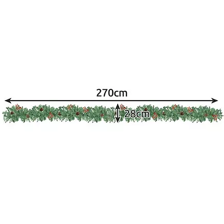 Christmas tree garland 2.7m with LED lights Ruhhy 22322