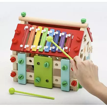 Attīstošā koka mājiņa konstruktors bērniem Kruzzel 22564