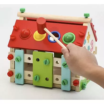 Attīstošā koka mājiņa konstruktors bērniem Kruzzel 22564