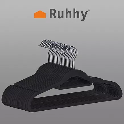 Clothes hanger 20pcs - black Ruhhy 22536
