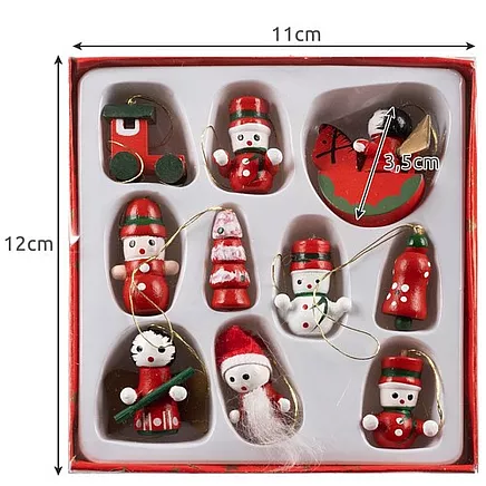 Baubles/Christmas tree pendants 10pcs Ruhhy 22943