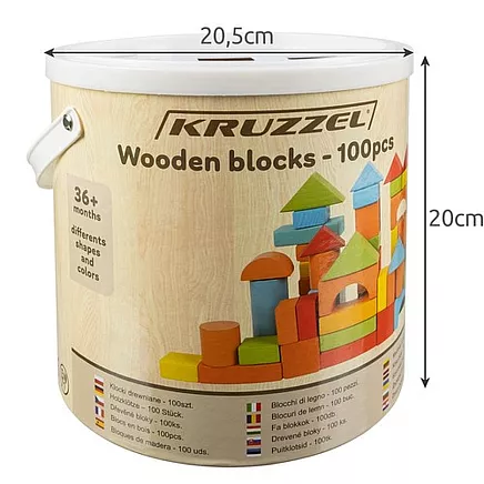 Wooden blocks - 100pcs Kruzzel 22666