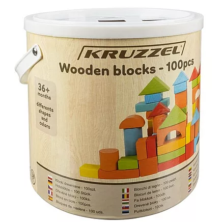 Wooden blocks - 100pcs Kruzzel 22666