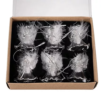 Transparent baubles - angels 6 pcs. Ruhhy 22497