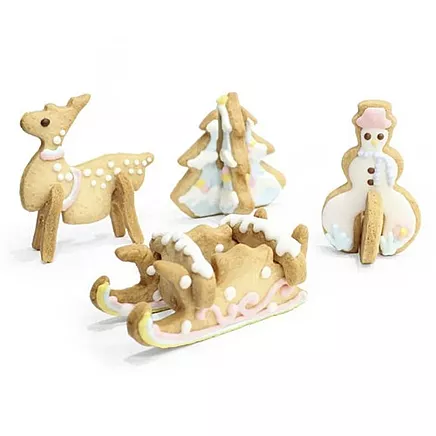 Набор 3D рождественских резаков для печенья - формы для выпечки из нержавеющей стали для пряников, тортов, кондитерских изделий, глиняных поделок