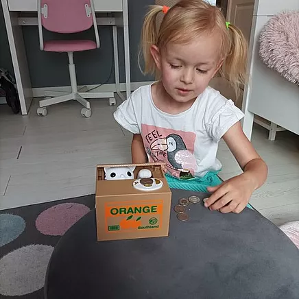 Battery operated piggy bank - kitty 22468