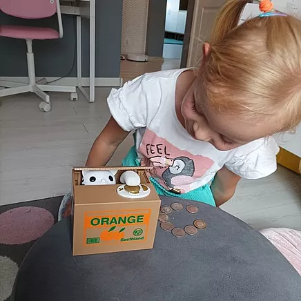 Battery operated piggy bank - kitty 22468