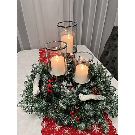 Apsnidzis Ziemassvētku vainags Ruhhy 22302 ar čiekuriem, 45 cm