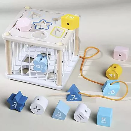 Sorter - wooden sensory cube 22885