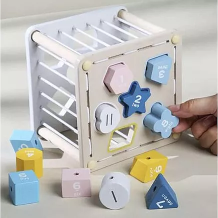 Sorter - wooden sensory cube 22885