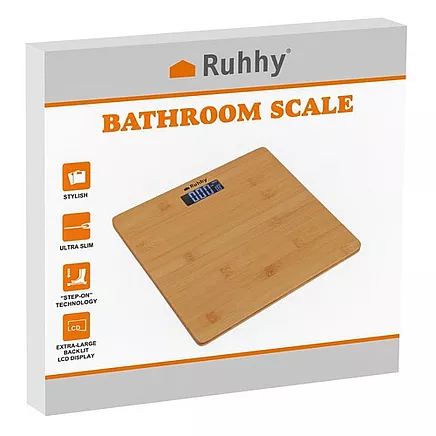 LCD bathroom scale - wooden Ruhhy 22522