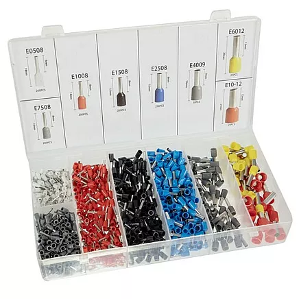 Presēšanas knaibles uzgaļiem 0.25-10mm² ar 1200 uzgaļu komplektu Bigstrene 22717