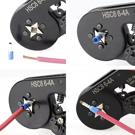 Presēšanas knaibles uzgaļiem 0.25-10mm² ar 1200 uzgaļu komplektu Bigstrene 22717