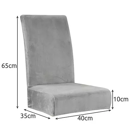 Chair cover - gray velvet Ruhhy 22979