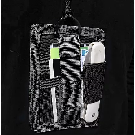 Daudzfunkcionāls ID kartes un caurlaides maciņš Trizand 23029 ar lentu, melns