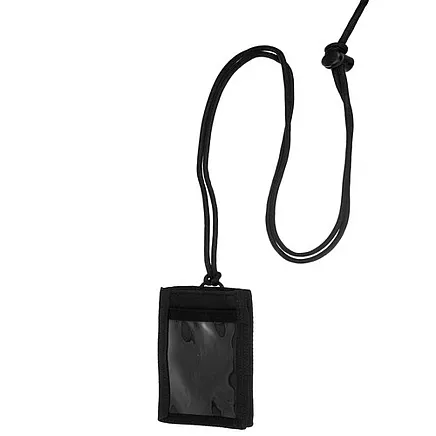 Daudzfunkcionāls ID kartes un caurlaides maciņš Trizand 23029 ar lentu, melns