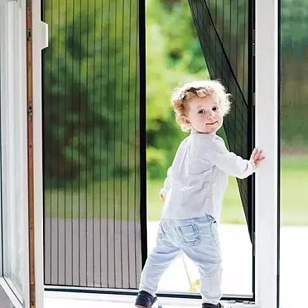 Lux magnētiskais moskītu kukaiņu tīkls durvīm 100x210cm, melns