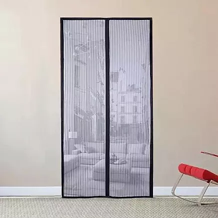 Lux magnētiskais moskītu kukaiņu tīkls durvīm 100x210cm, melns