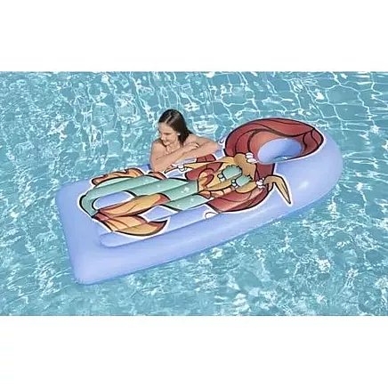 Bestway 17784 Прочный виниловый надувной матрас для бассейна с прозрачным окном в подголовнике и ремонтной заплаткой - быстрое надувание, легкий комфорт и устойчивость - синий, 188x89 см