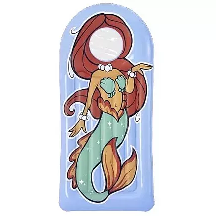 Bestway 17784 Прочный виниловый надувной матрас для бассейна с прозрачным окном в подголовнике и ремонтной заплаткой - быстрое надувание, легкий комфорт и устойчивость - синий, 188x89 см