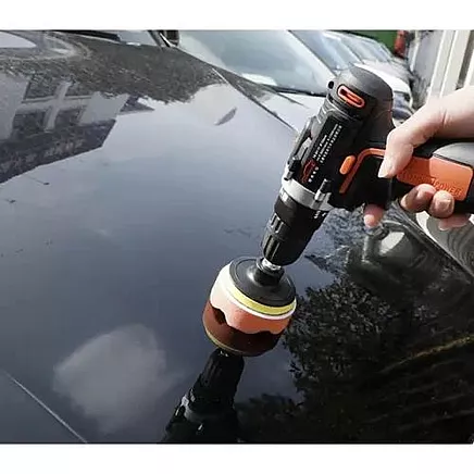 Набор высокоскоростных 80-миллиметровых полировальных губок - липучки двойной жесткости для превосходной полировки лакокрасочного покрытия с адаптером - 3000 об/мин для максимальной эффективности - 12 предметов в наборе для чистки автомобиля