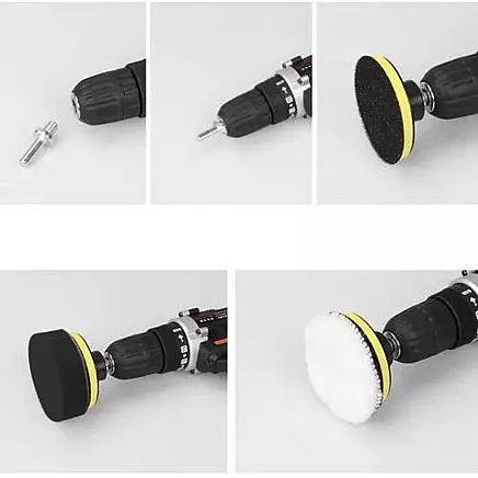 Набор высокоскоростных 80-миллиметровых полировальных губок - липучки двойной жесткости для превосходной полировки лакокрасочного покрытия с адаптером - 3000 об/мин для максимальной эффективности - 12 предметов в наборе для чистки автомобиля