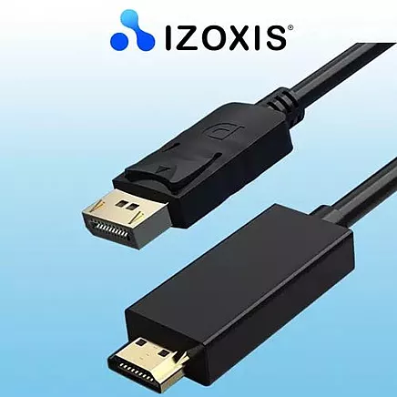 Isoxis 4K DisplayPort HDMI cable - universal, gold-plated, Plug & Play, Ultra HD resolution - compatible with TV, PC, PS5 and other devices
