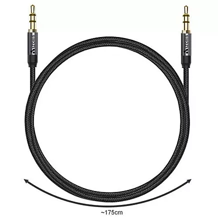 AUX Audio Vads 3.5mm ar Apzeltītiem Savienotājiem 175cm
