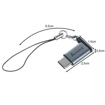 Plug & Play Micro USB 2.0 to USB Type-C OTG Adapter with Lanyard - совместимость 480 Мбит/с передачи данных и 2.1A зарядки, прочный и портативный