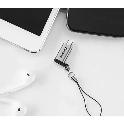 Plug & Play Micro USB 2.0 to USB Type-C OTG Adapter with Lanyard - совместимость 480 Мбит/с передачи данных и 2.1A зарядки, прочный и портативный