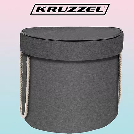 Kruzzel grozs rotaļlietām un mantām ar iebūvētu paklāju 135 cm, pelēks l Basket for...
