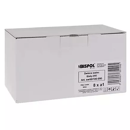 Парафиновые свечи с белым цилиндром длительного горения - набор из 8 штук, идеально подходят для свадебных и рождественских украшений, не дымят и не капают