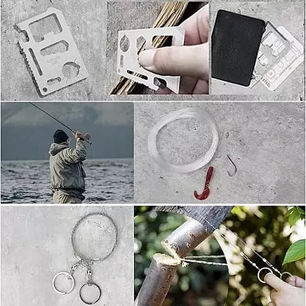 Ultimate 32 gab. ūdensizturīgs izdzīvošanas komplekts ar melnu futrāli.