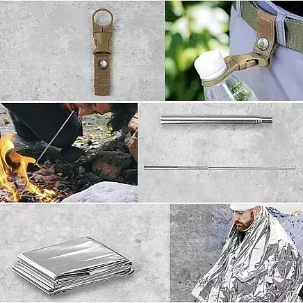 Ultimate 32 gab. ūdensizturīgs izdzīvošanas komplekts ar melnu futrāli.