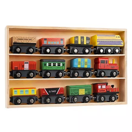 Koka vilcieniņš bērniem - Kruzzel 23522, 12 gab., izglītojoša un jautra rotaļlieta